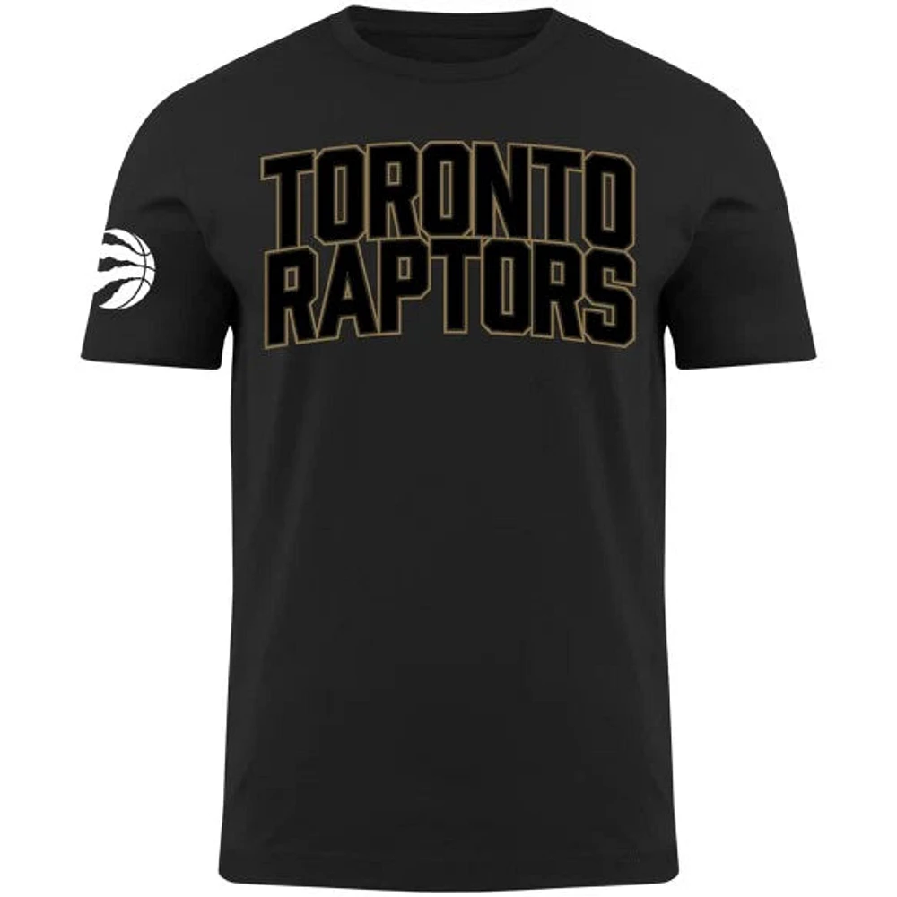 NBA T-Shirt Black Gold Logo Raptors