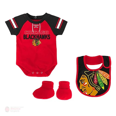 NHL Infant Little D-Man Creeper Bib Bootie Blackhawks