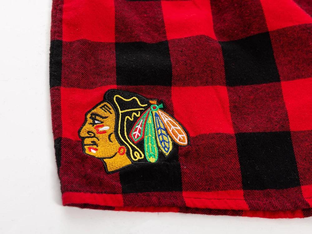 NHL PJ Shorts Buffalo Plaid Blackhawks