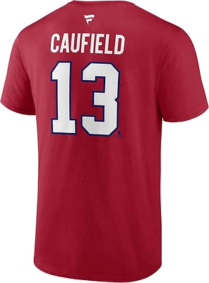 NHL Player T-Shirt Authentic Stack Cole Caufield Canadiens (Red) (New Number 13)