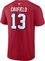 NHL Player T-Shirt Authentic Stack Cole Caufield Canadiens (Red) (New Number 13)