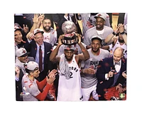 NBA 16x20 Player Photograph Champs 2019 Raise Trophy Kawhi Leonard Raptors