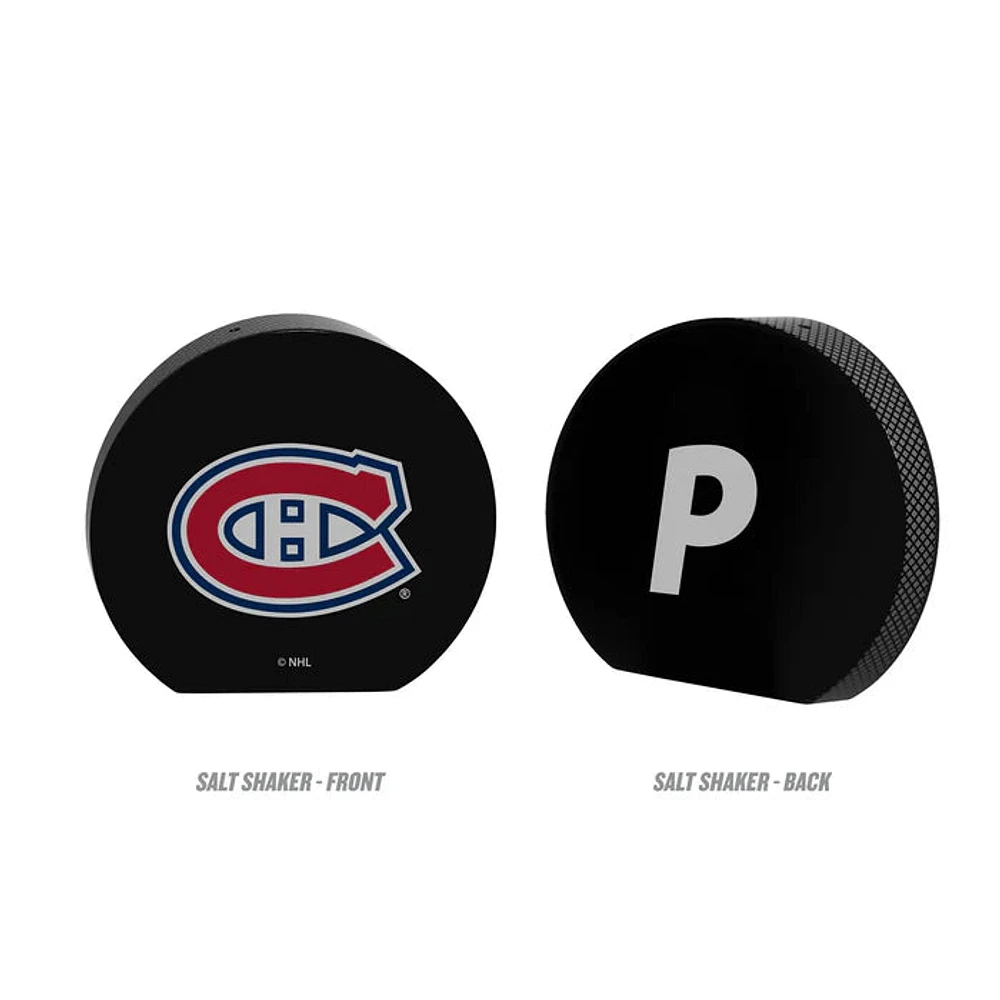 NHL Ceramic Hockey Puck Salt & Pepper Shaker Canadiens