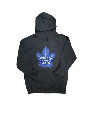 NHL Hoodie Primary Logo Alt Black Maple Leafs