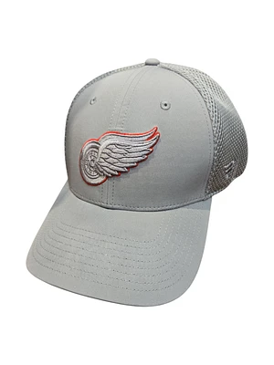 NHL Hat Structured Stretch Grey on Red Wings