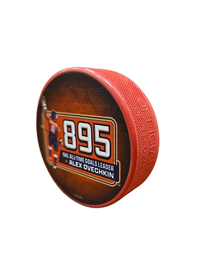 NHL Player Puck All-Time Leading Goal Scorer 895 Alex Ovechkin Capitals