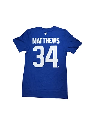 NHL Player T-Shirt Authentic Stack *With C* Bright Blue Auston Matthews Maple Leafs