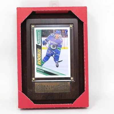 NHL Collectible Plaque with Card 4x6 Parkhurst Home Jersey Quinn Hughes Canucks