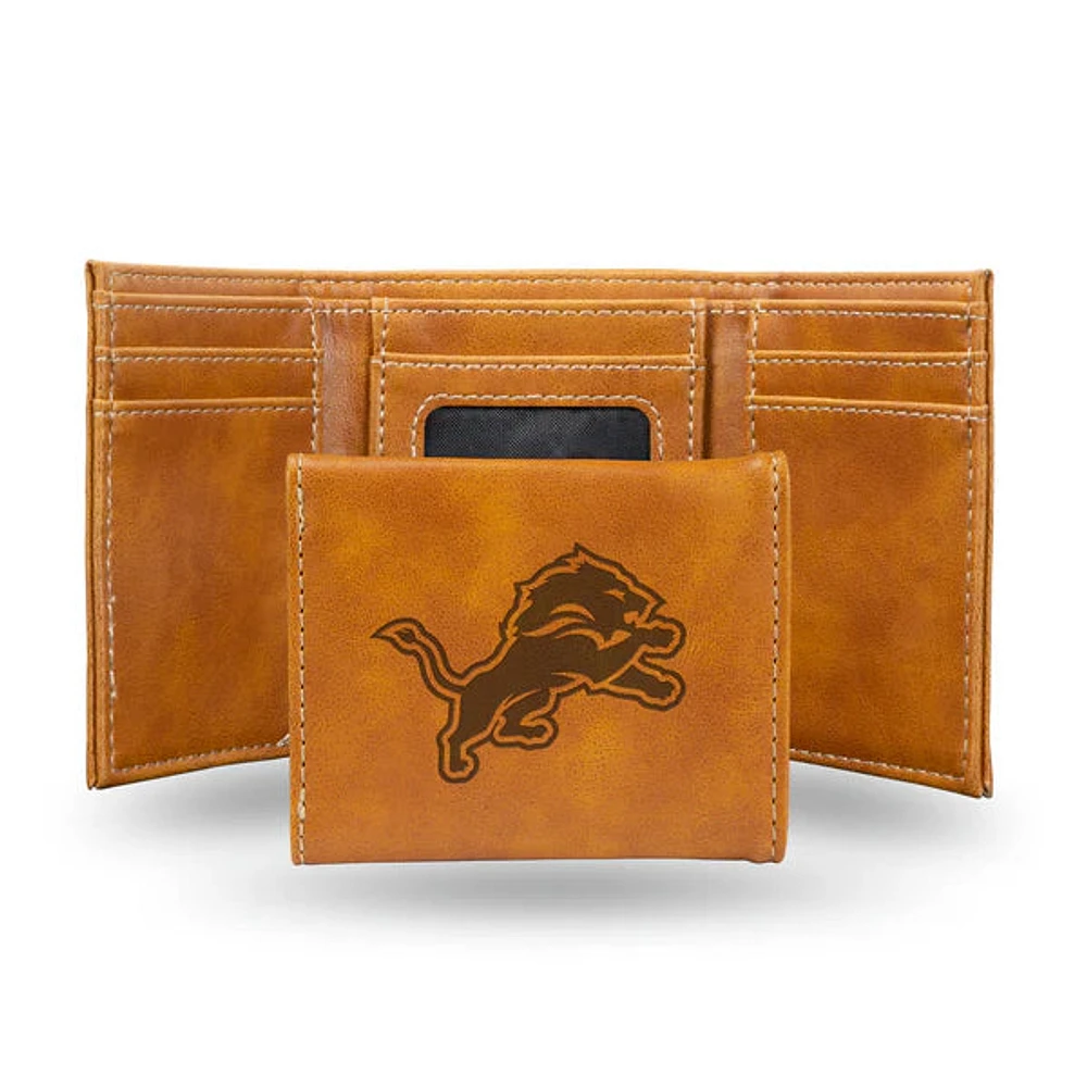 NFL Wallet Leather Tri-Fold Lions (Brown)