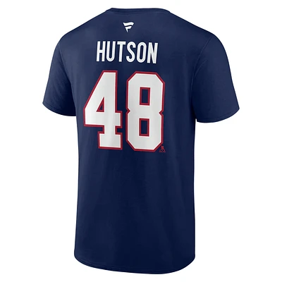 NHL Player T-Shirt Authentic Stack Lane Hutson Canadiens (Navy)