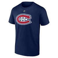 NHL Player T-Shirt Authentic Stack Lane Hutson Canadiens (Navy)