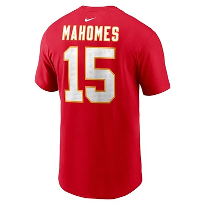 NFL Player T-Shirt Name And Number Patrick Mahomes Chiefs (Red)