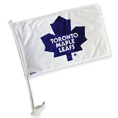 NHL Car Flag 11x15 Logo Maple Leafs (White)