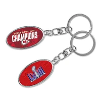 NFL Keychain Metal Spinner 2024 Super Bowl LVIII Champions Chiefs