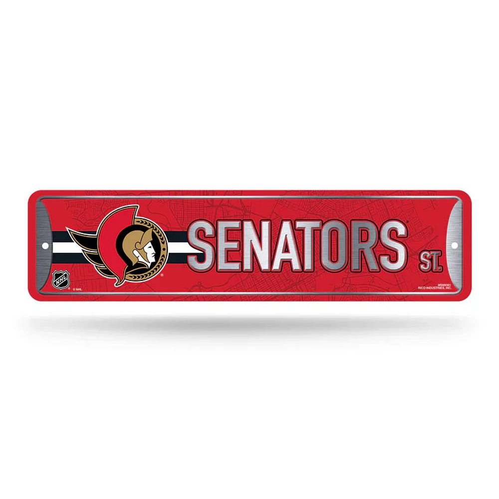 NHL Metal Street Sign 4" x 15 Senators