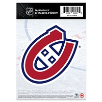 NHL Team Decal 5" x 7" Individual Canadiens
