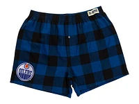 NHL PJ Shorts Buffalo Plaid Oilers