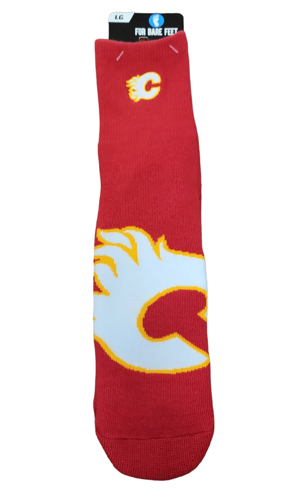 NHL Socks Big Logo Flames Large 10-13