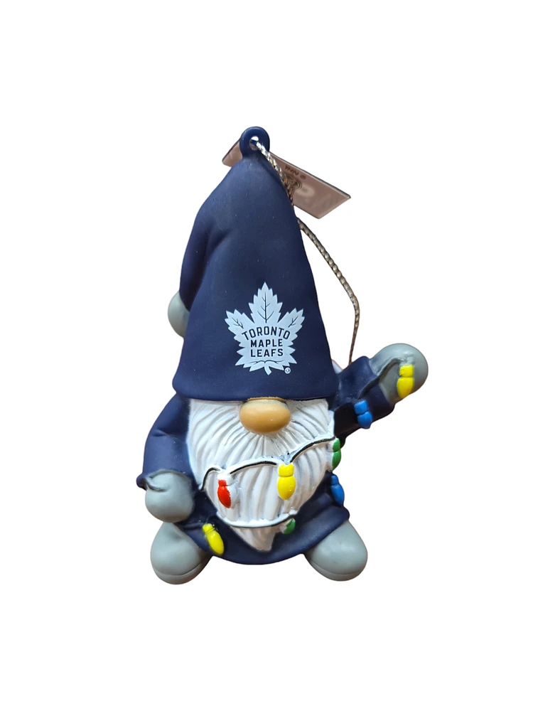 NHL Ornament Gnome With Lights Maple Leafs