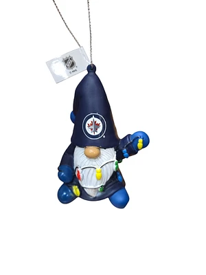 NHL Ornament Gnome With Lights Jets