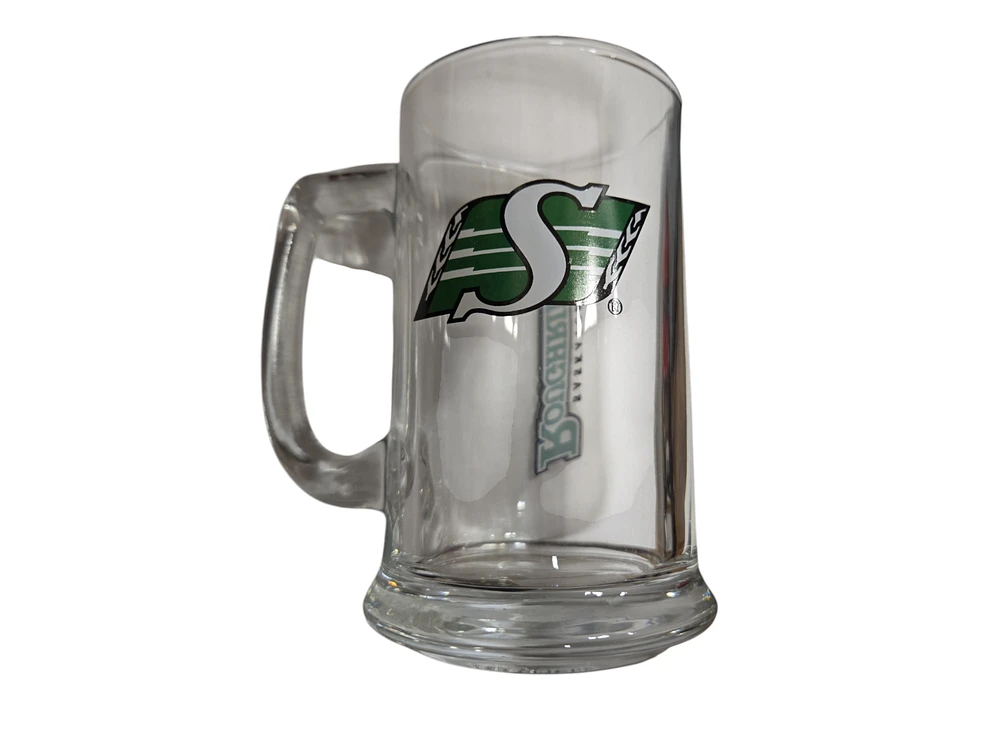 CFL Beer Mug 15 Oz Glass Sport w/Wordmark Roughriders