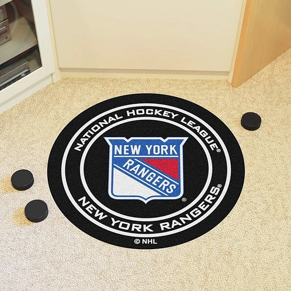 NHL Fan Mat Puck Rangers