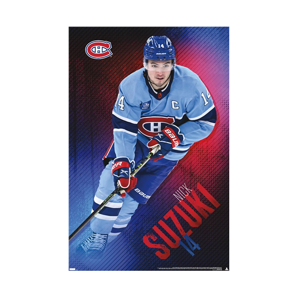 NHL Player Wall Poster Nick Suzuki Canadiens