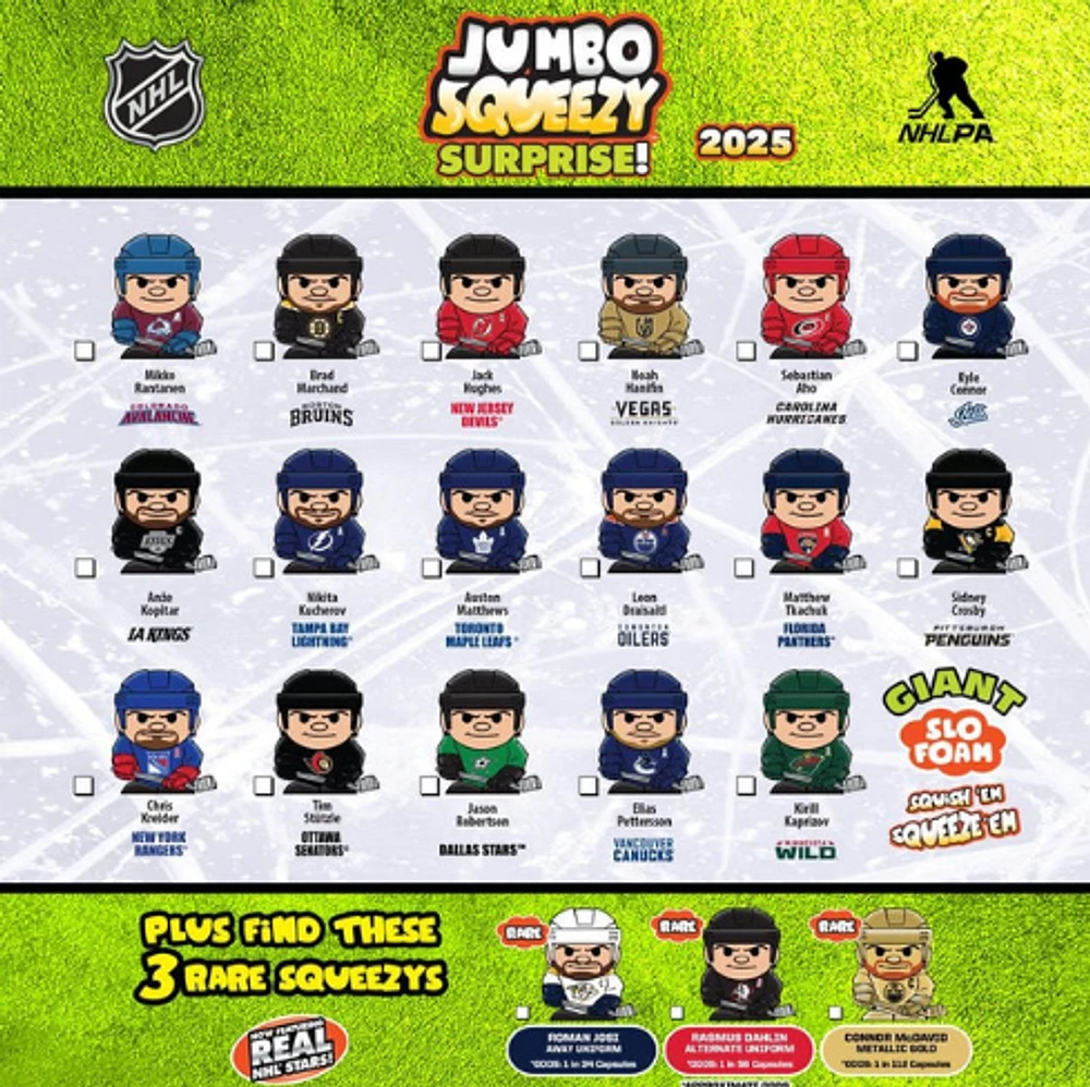 NHL Collectible Figures Jumbo Squeezy Mates 2025