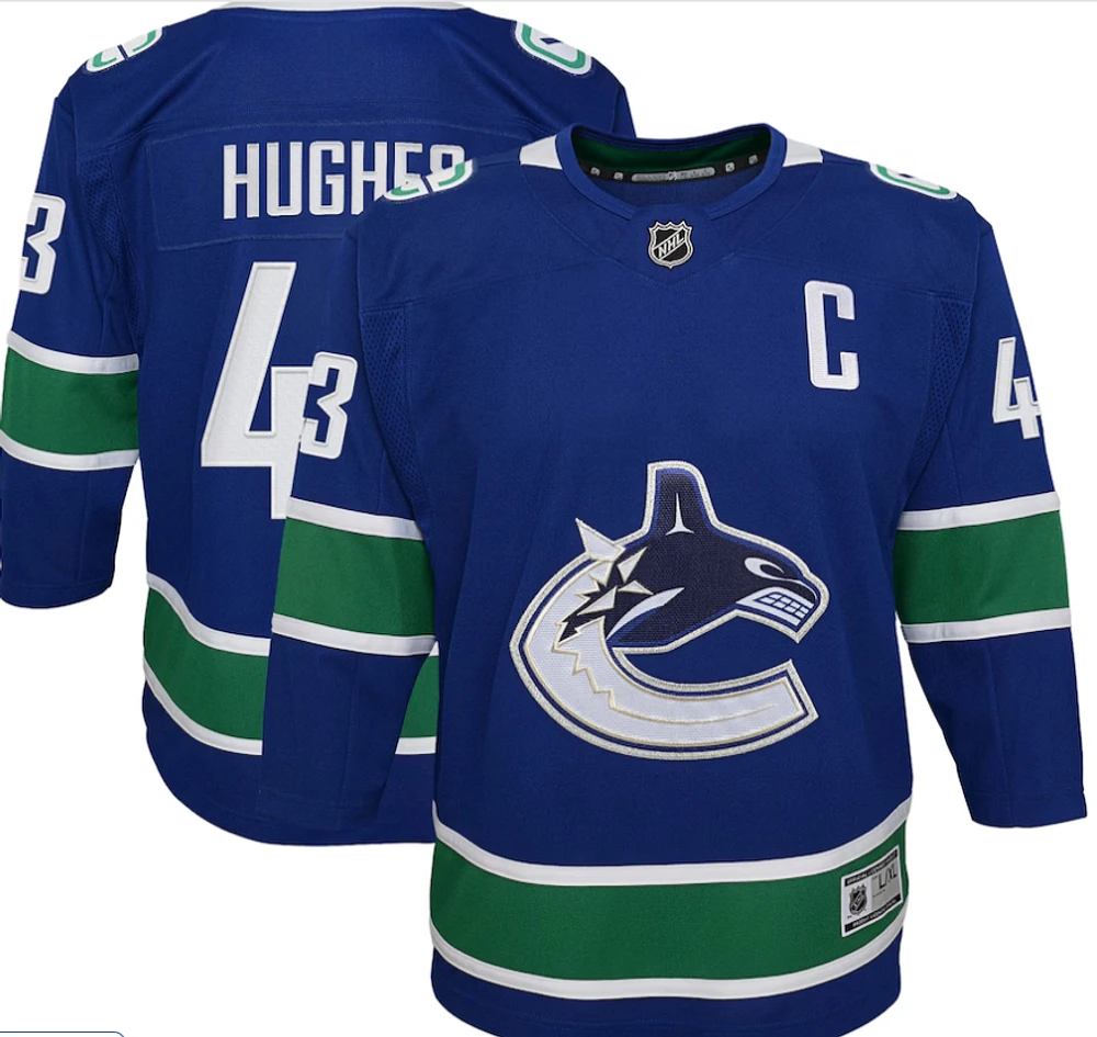 NHL Youth Player Premier Jersey Home Quinn Hughes Canucks