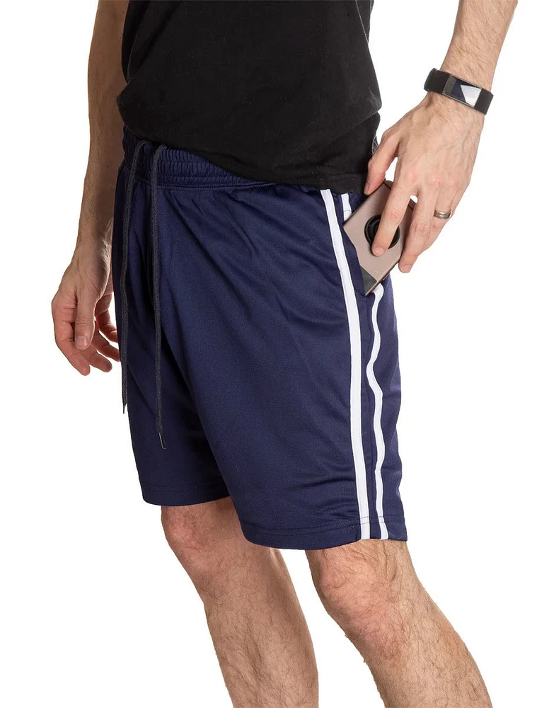 NHL Air Mesh Shorts w/Stripes Rangers