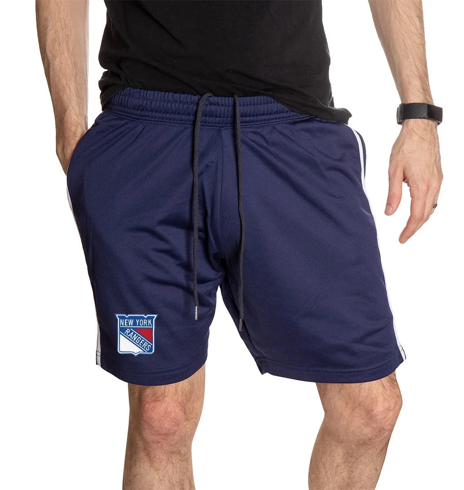 NHL Air Mesh Shorts w/Stripes Rangers