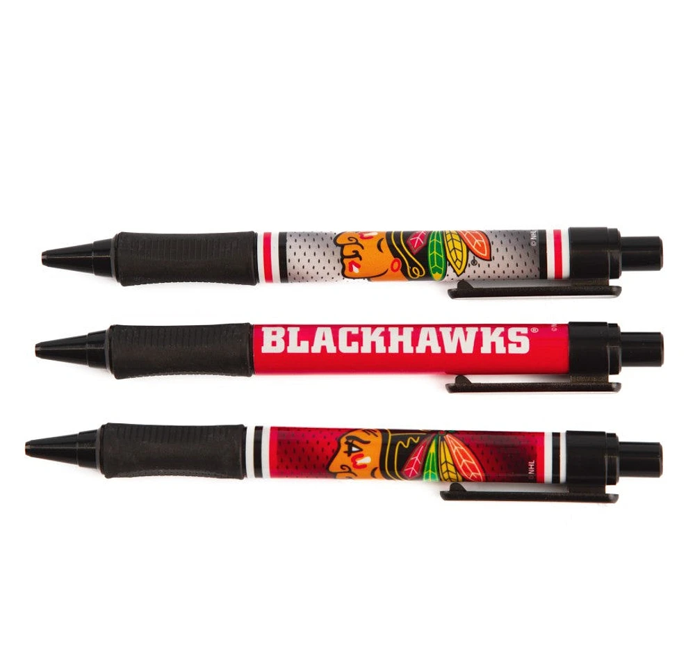 NHL Pen Soft Grip Set Blackhawks