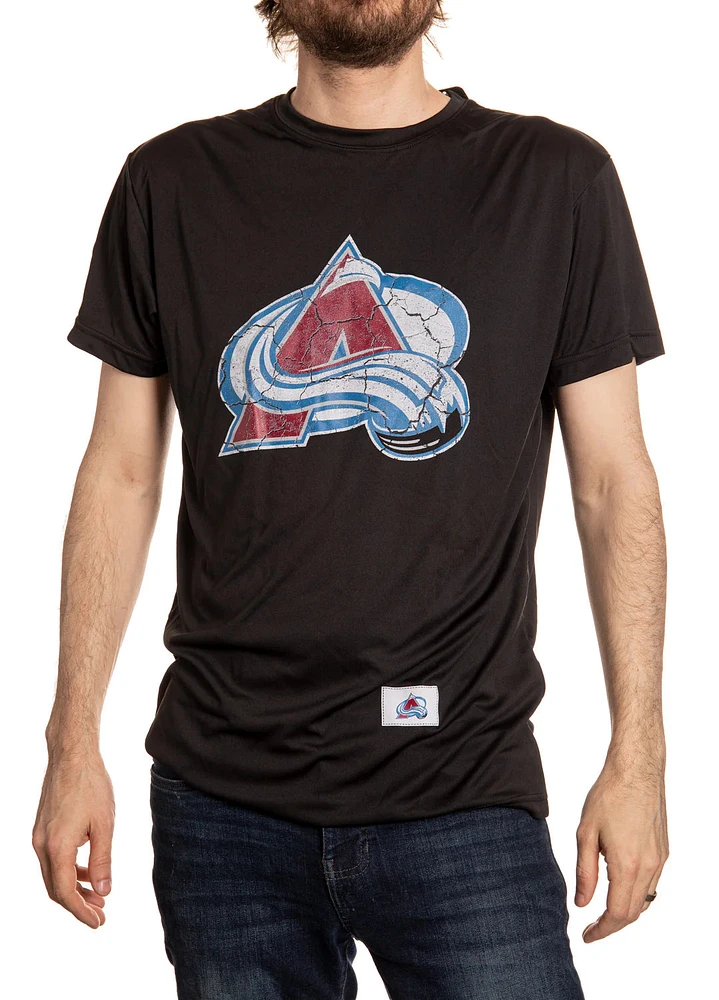 NHL T-Shirt Performance Rashguard Distressed Logo Avalanche