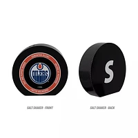 NHL Ceramic Hockey Puck Salt & Pepper Shaker Oilers