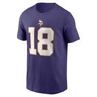 NFL Player T-Shirt Name And Number Justin Jefferson Vikings (Purple)