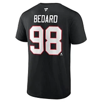 NHL Player T-Shirt Authentic Stack Connor Bedard Blackhawks (Black)