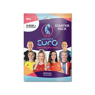 Topps Official Stickers Women's Euro Cup Switzerland 2025 UEFA Mega Starter Pack