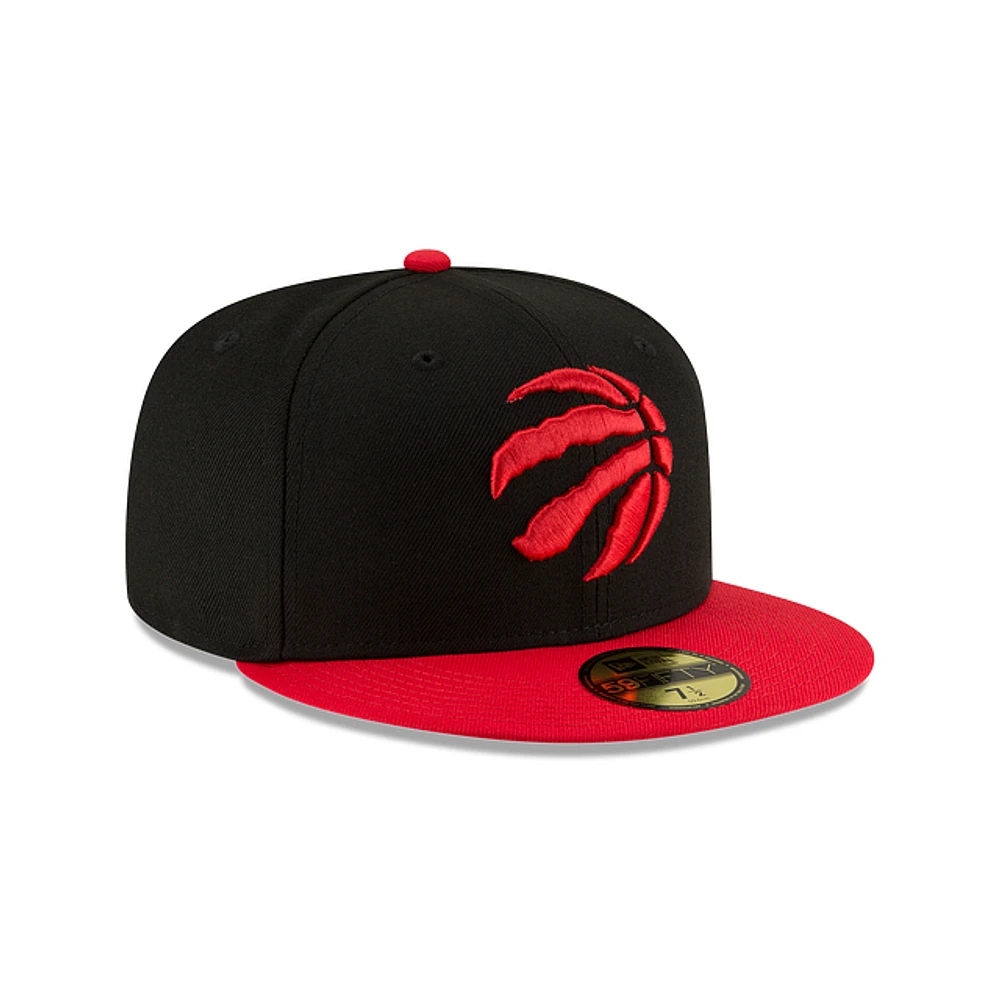 NBA Hat 5950 Basic Two Tone Raptors (Black and Red)