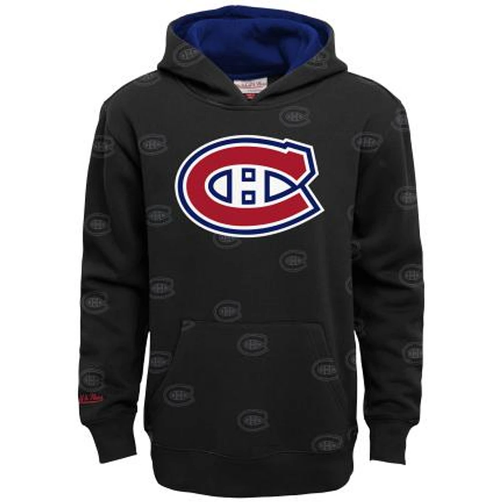 NHL Youth Hoodie Allover Logo Print Canadiens