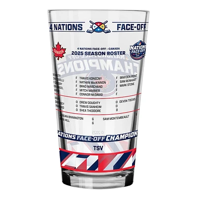 NHL 4 Nations Face-Off 2025 Canada Champions 16oz. Roster Mixing Glass