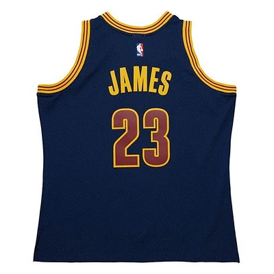 NBA Hardwood Classics Player 2015-16 Swingman Jersey Lebron James Cavaliers (Navy Blue)