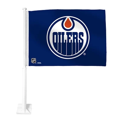 NHL Car Flag 11x15 Logo 1 Side Oilers