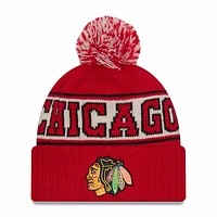 NHL Knit Hat Retro with Pom Blackhawks