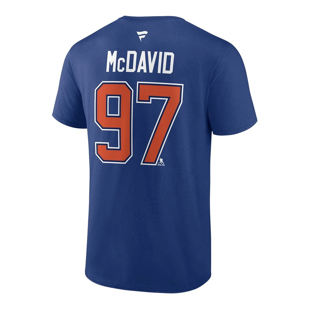 NHL Player T-Shirt Authentic Stack Connor McDavid Oilers (Royal Blue)