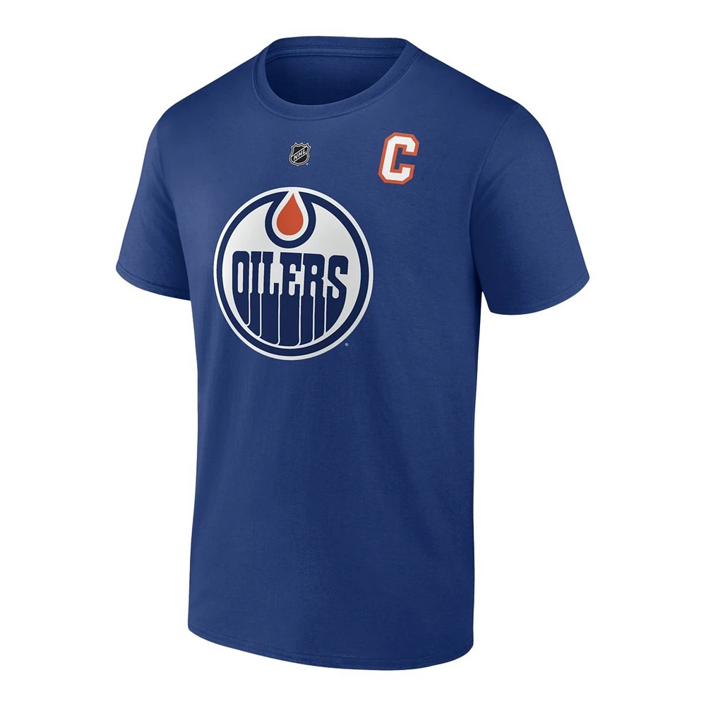 NHL Player T-Shirt Authentic Stack Connor McDavid Oilers (Royal Blue)