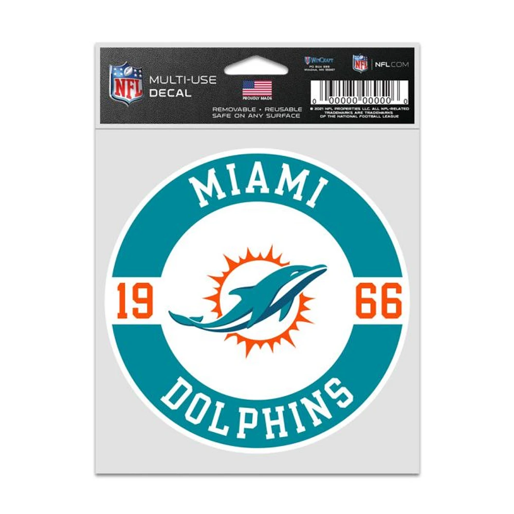 NFL Multi Use Decal 3.75x5 Est. Dolphins