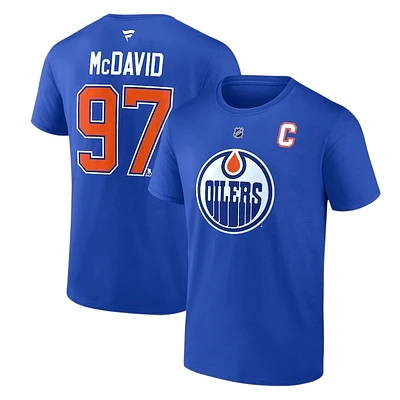 NHL Player T-Shirt Authentic Stack Connor McDavid Oilers (Bright Blue)
