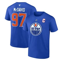 NHL Player T-Shirt Authentic Stack Connor McDavid Oilers (Bright Blue)