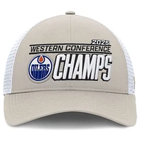 NHL Hat Western Conference Champions Locker Room Adjustable Trucker 2025 Oilers