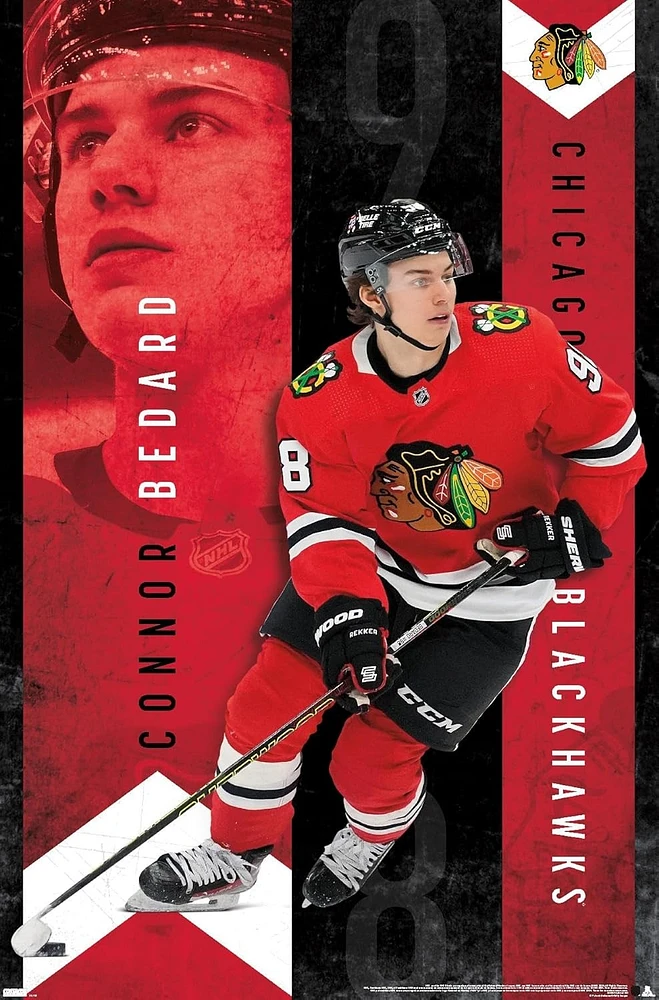 NHL Player Wall Poster Connor Bedard Blackhawks